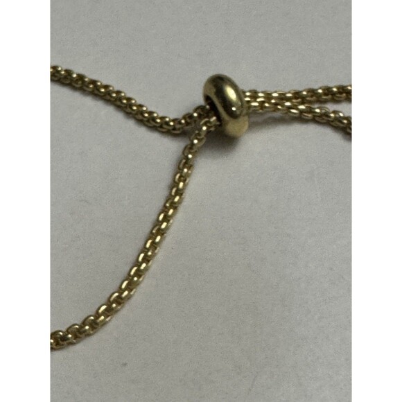 Gold Tone Adjustable Slider Bracelet CZ Cross Angel Wing and Crystal Charms - Picture 4 of 6